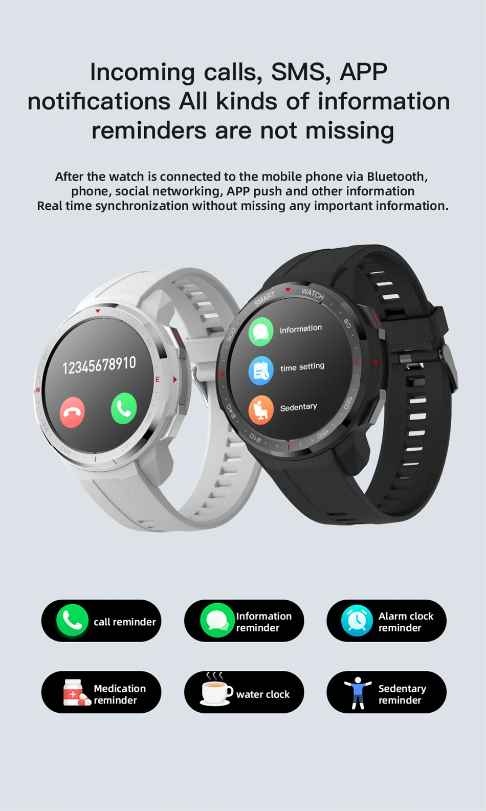 KALOSTE Smart Watch Man Bluetooth Call Blood Pressure Blood Oxygen Watch Local Music Recorder Smartwatch For Huawei Xiaomi +Box