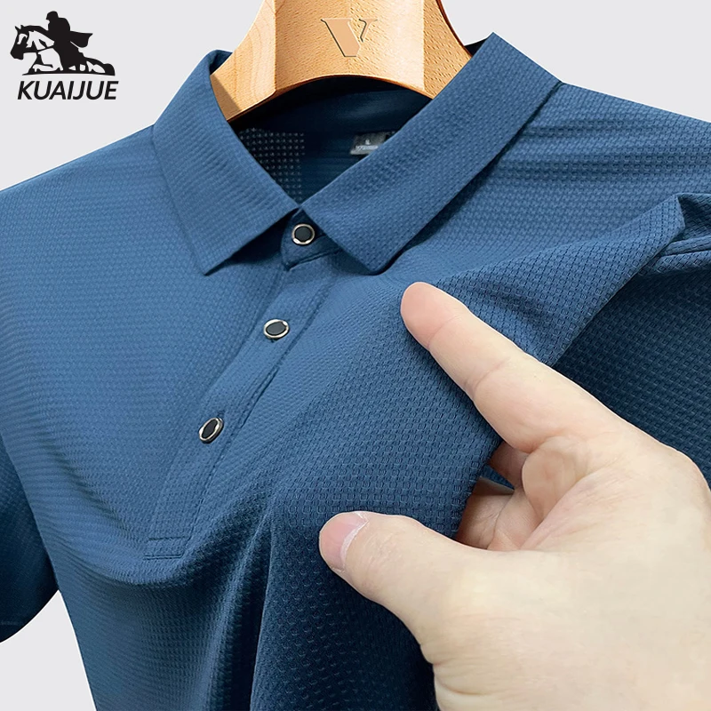 

polo shirt men M-7XL 8XL 9XL Summer new High quality mens short-sleeved polo shirt Ice silk Men's business casual polo shirt A90