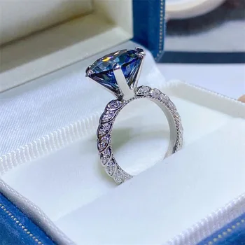 5ct Grey White Moissanite Wedding Ring 925 Sterling Silver D VVS Bride Engaged Diamond Band Fine Jewelry Test Passed 2