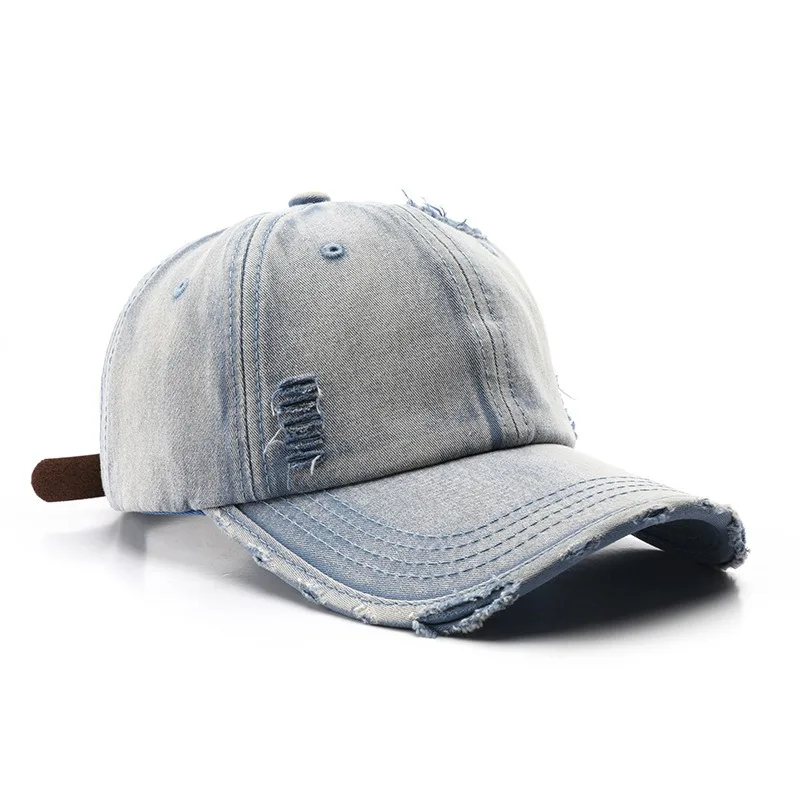 D&T 2024 New Fashion Baseball Cap Men Women Cotton Material Adjustable Retro Distressed Holes Vintage Sun Protection Casual Cap 5