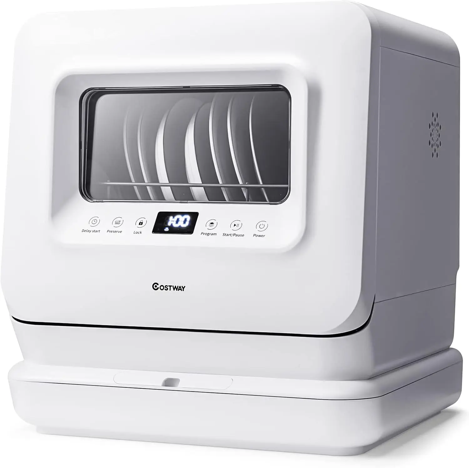 Portable Countertop Dishwasher, Compact Dishwasher with 7.5 L Built-in Water Tank, 360&deg; Dual Spray Arms, 5 Washing Programs, Air