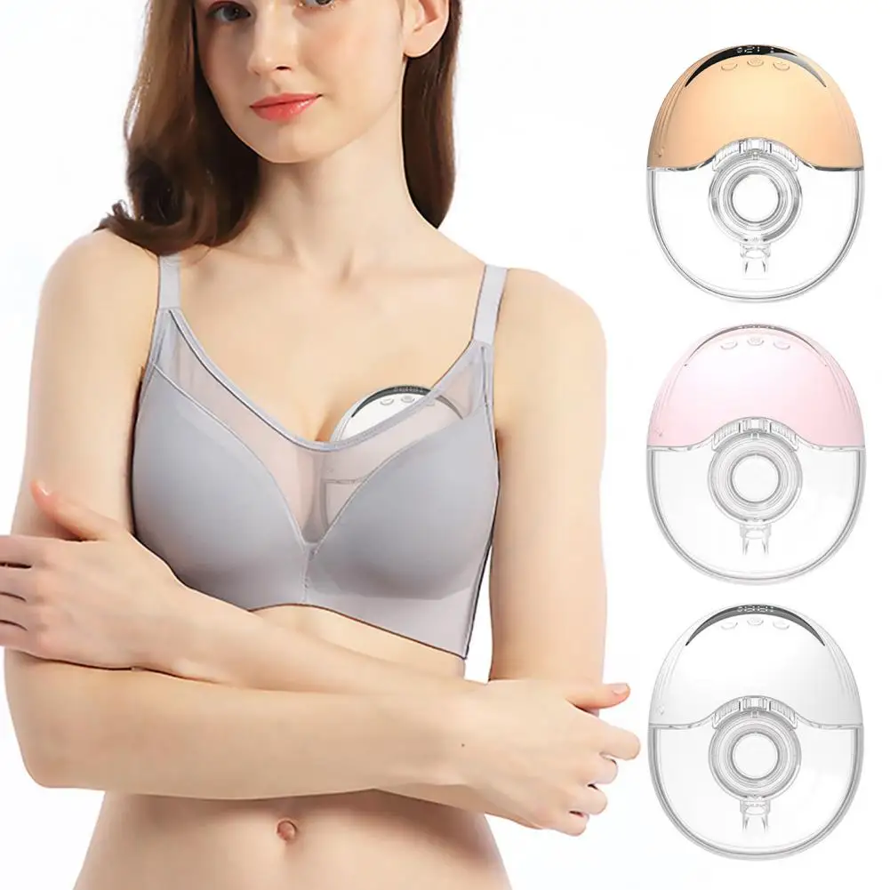 1/2Pcs Electric Breast Pump Hands-Free Breastfeeding Pump with 4 Modes Time Display Cordless Milk Suction Cup Electric