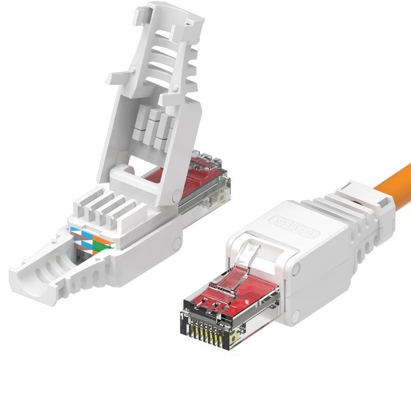 

Разъем RJ45 без инструментов, без обжима, коннекторы для кабеля Ethernet системы видеонаблюдения, без инструмента, со стеклянной головкой, CAT6A, коннектор RJ45