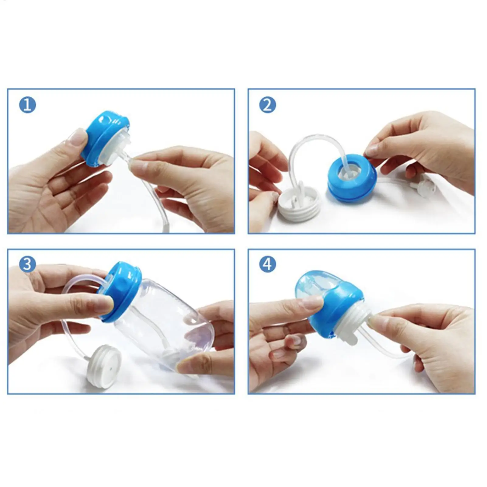 240ml 실리콘  젖병 3in1 핸즈프리 와이드 넥 조절 가능한 빠른 흐름 우유병 남아 여아 실내 야외 가정 침실용