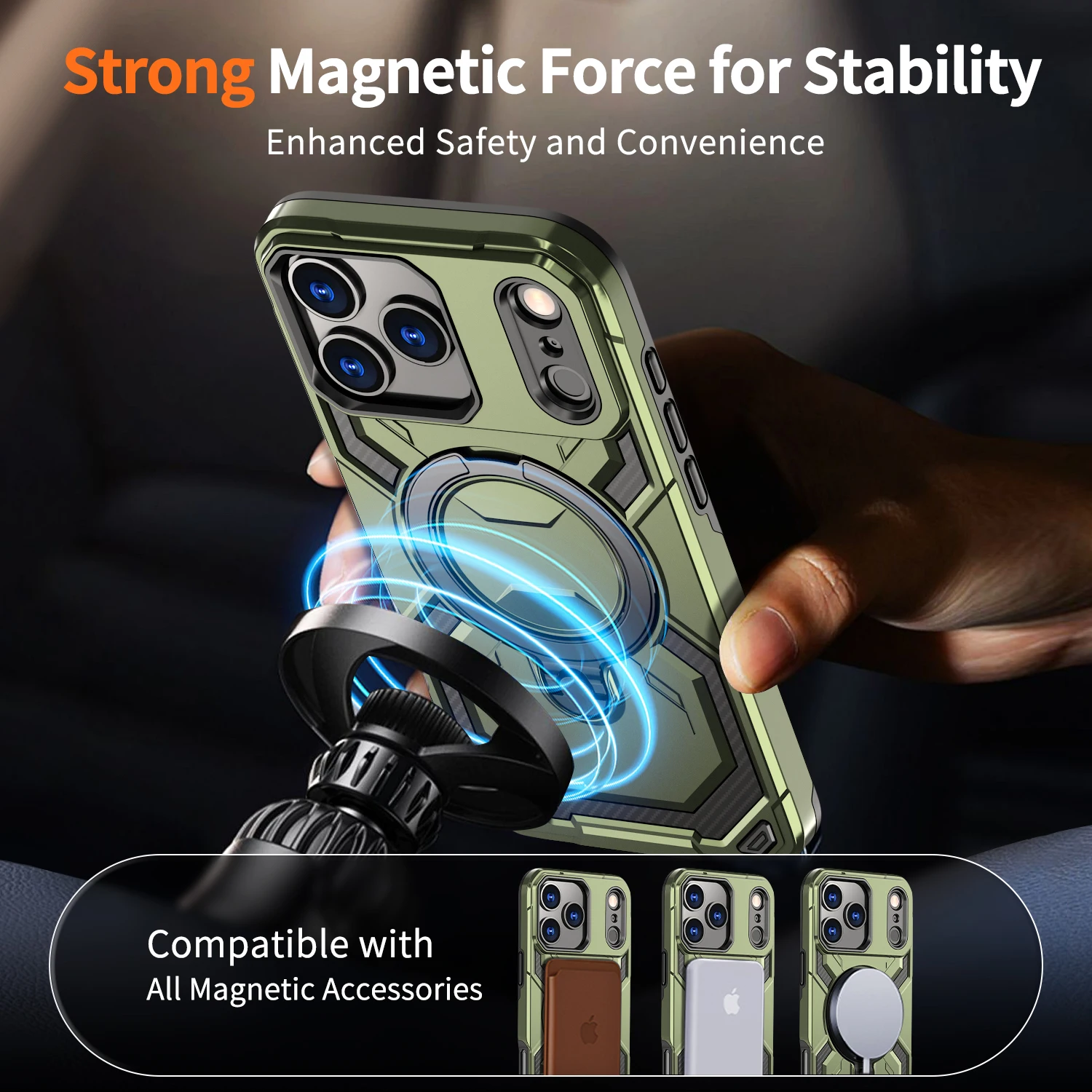 iPhone MagSafe Armor Case with Ring Stand 6