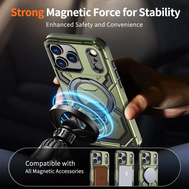 iPhone MagSafe Armor Case with Ring Stand 6