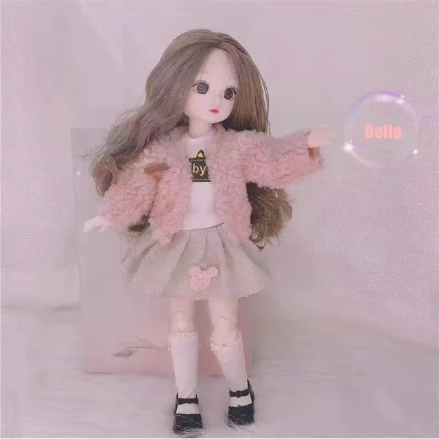 30 Cm BJD Fat Body Doll Japanese College Style 6 Joint Movable Doll JK Uniform Dress Dress Up Doll Girl Toy Kids Birthday Gift 6