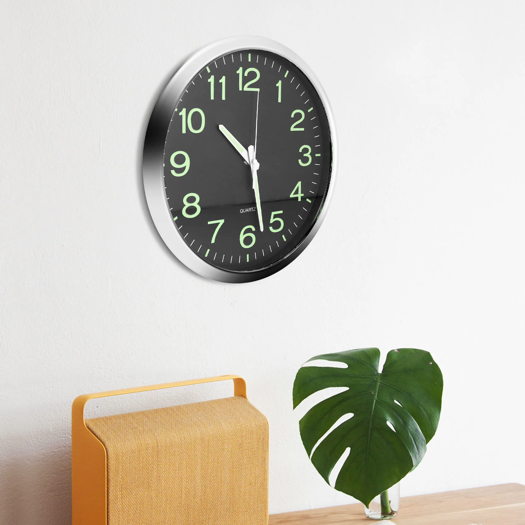 12 Inch Round Large Luminous Wall Clock Glow in the Dark Non-Ticking Indoor Decor,wall clock