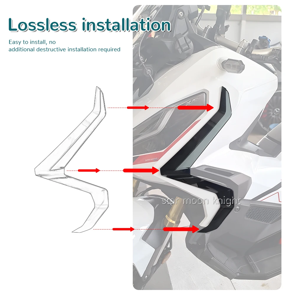 Pare-brise Pour Honda X-ADV 750 (2021-2025) - Accessoire Moto Noir Réglable En Hauteur Et Angle - 6