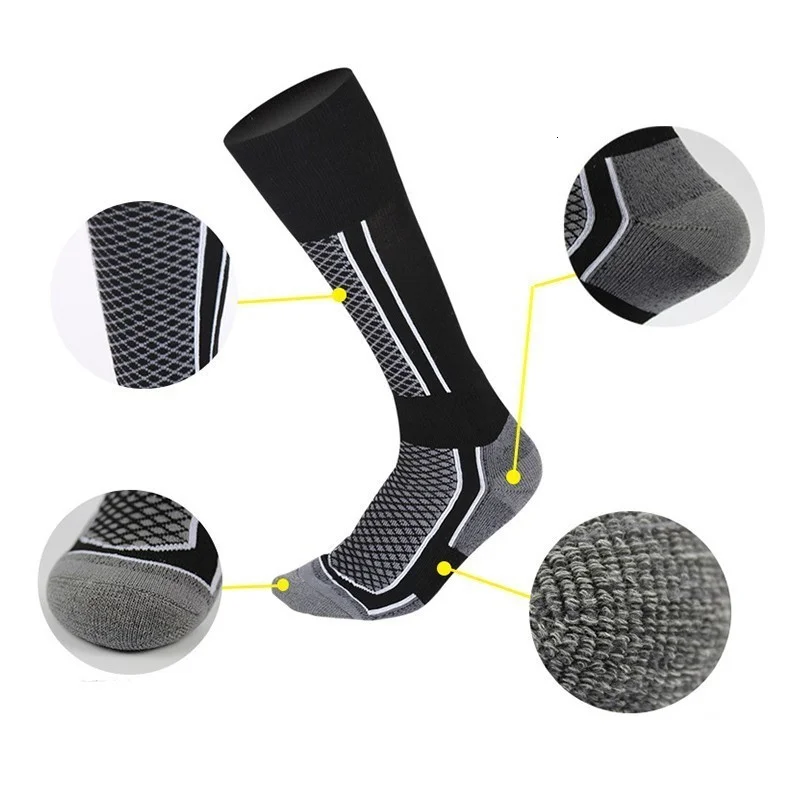 Thick Cotton Long Thermal Ski Socks for Adults and Children, Skiing, Cycling, Hiking, Outdoor Sport, Winter