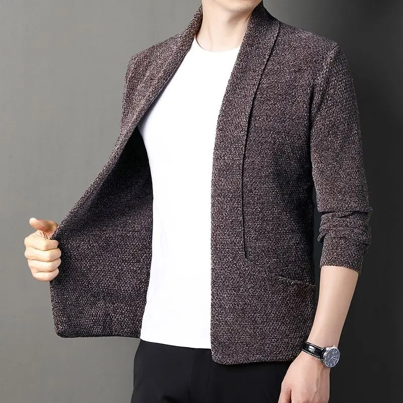 Autumn KPOP Fashion Style Harajuku Slim Fit Knitwear Loose Casual All Match Outerwear Solid V Neck Cardigan Long Sleeve Sweaters