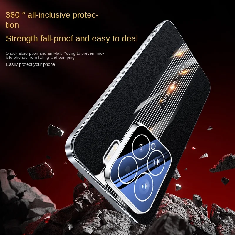 Luxury Hard PU Leather Plating Protective Back Cover
