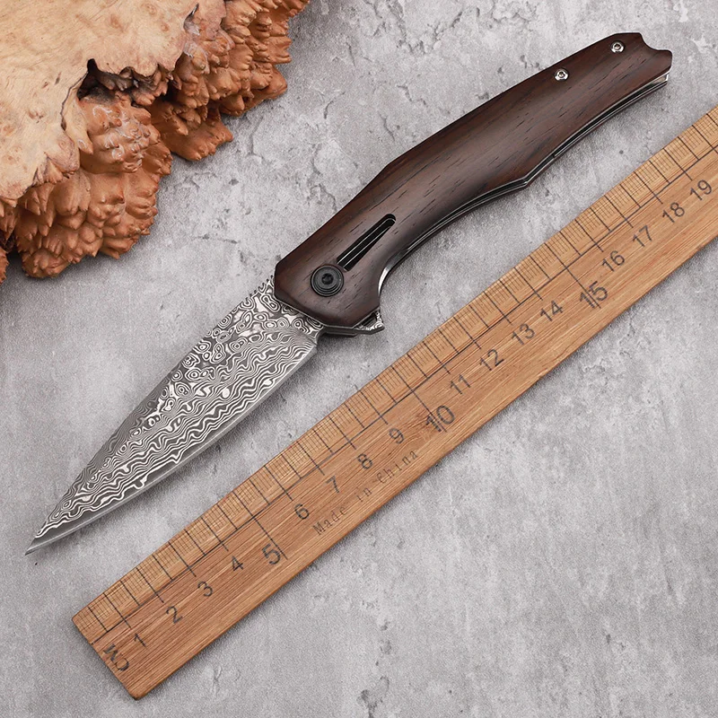 

VG10 Damascus Steel Folding Knife Outdoor Mountaineering and Camping Survival Tool