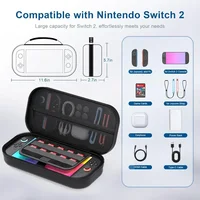 Жесткий чехол для переноски модели Nintendo Switch 2 (2025) Портативный жесткий чехол для переноски дорожной игровой сумки вмещает 10 игровых картриджей — изображение 3