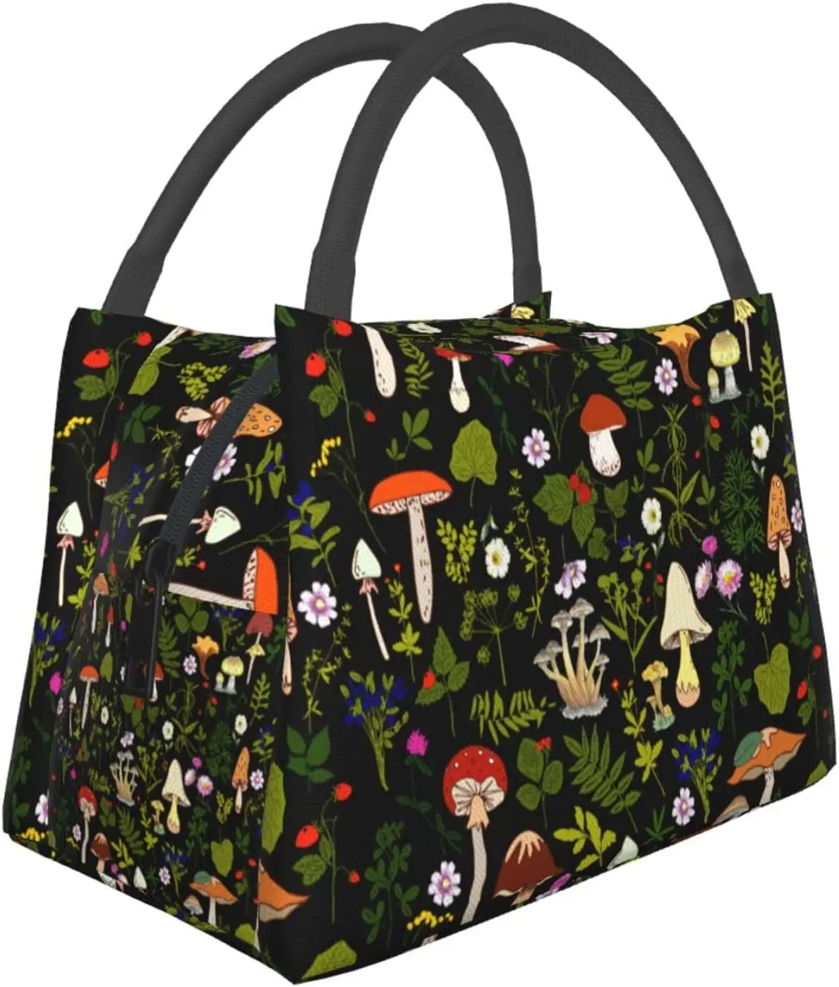 

Mushrooms Fungi Nature Lunch Bag Insulated Lunch Box Cooler Tote Bag for Teens Adults Thermal Tote Bag for Work Travel Picnic