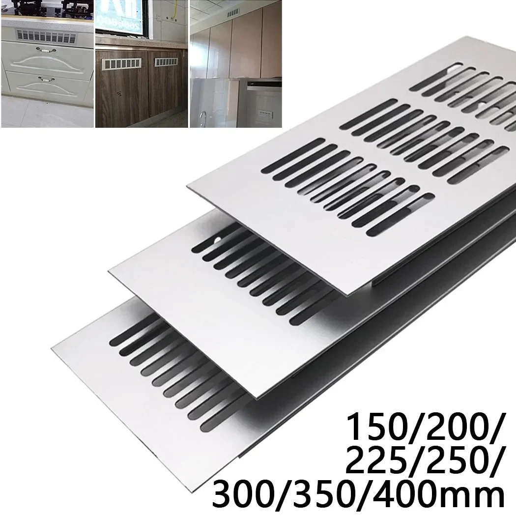 Aluminium Air Vent Silver Louvred Grill Ventilation Grille Cover Web Plate Ventilation Grille Vents PerforatedSheet 80*150-400mm