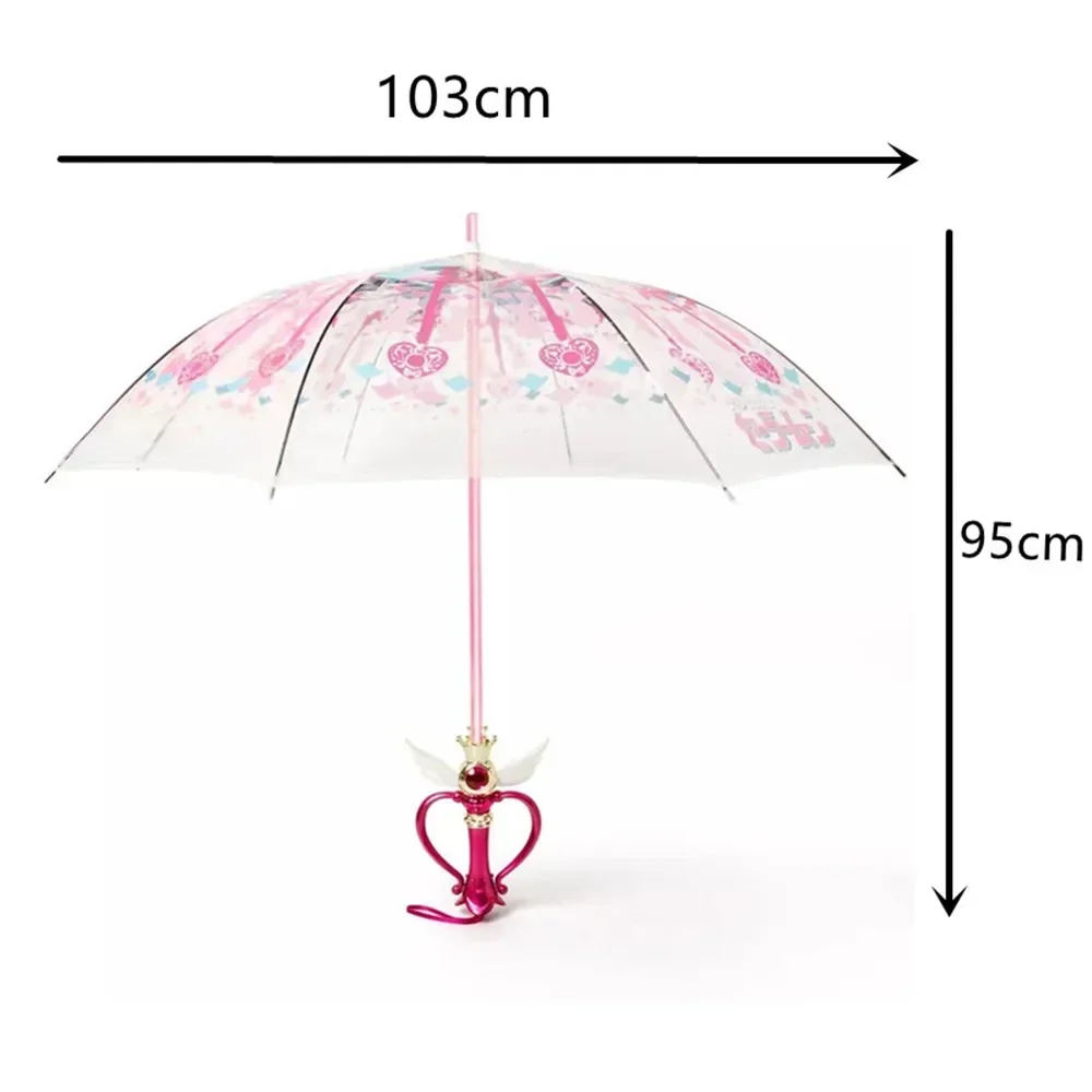 Magic Stick Umbrella Luminous Umbrella Sailor Moon Transparent Sailormoon Paraguas for Women Girls Kids Gift images - 6