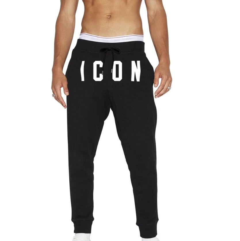 Pantalones de chándal negros para hombre, ropa marca italiana Dsq2, de alta calidad, informales| | - AliExpress