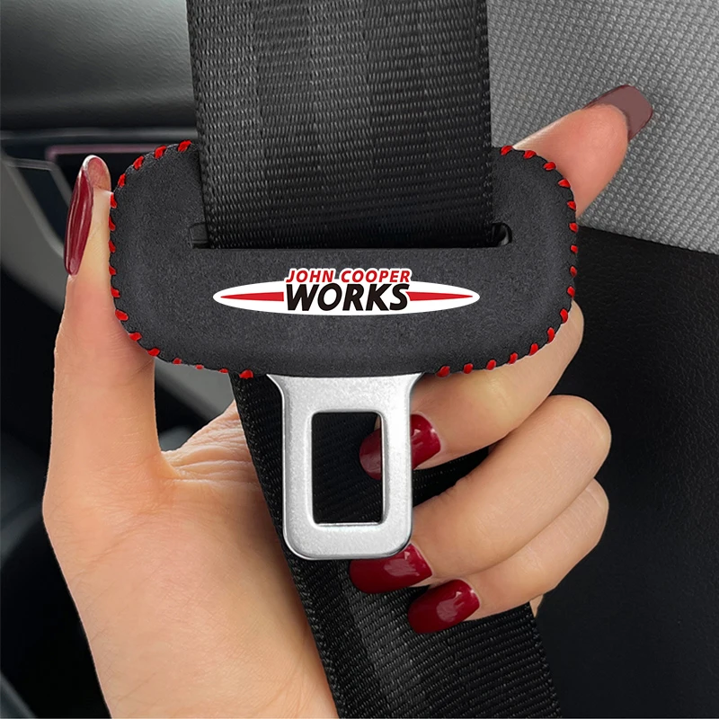 Car Logo Seat Safety Belt Buckle Cover Accessori Interni Per Mini Cooper One Jcw Countryman Clubman Cabrio Paceman R60 R57 R5