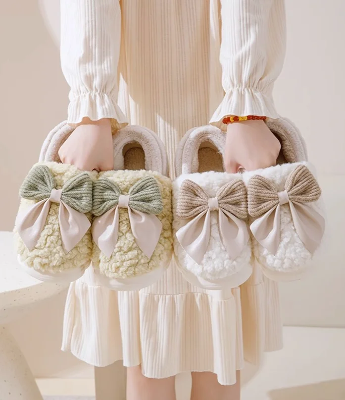 Lady Ladies Plush Slip-On Spring Indoor Cozy Cushioned Non-Slip Indoor Shoes House Shoes_voghion.com