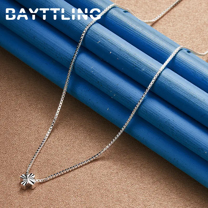 

New 925 Sterling Silver 18 Inches Elegant Cross Necklace Women Men Fashion Wedding Engagement Jewelry Gifts Party