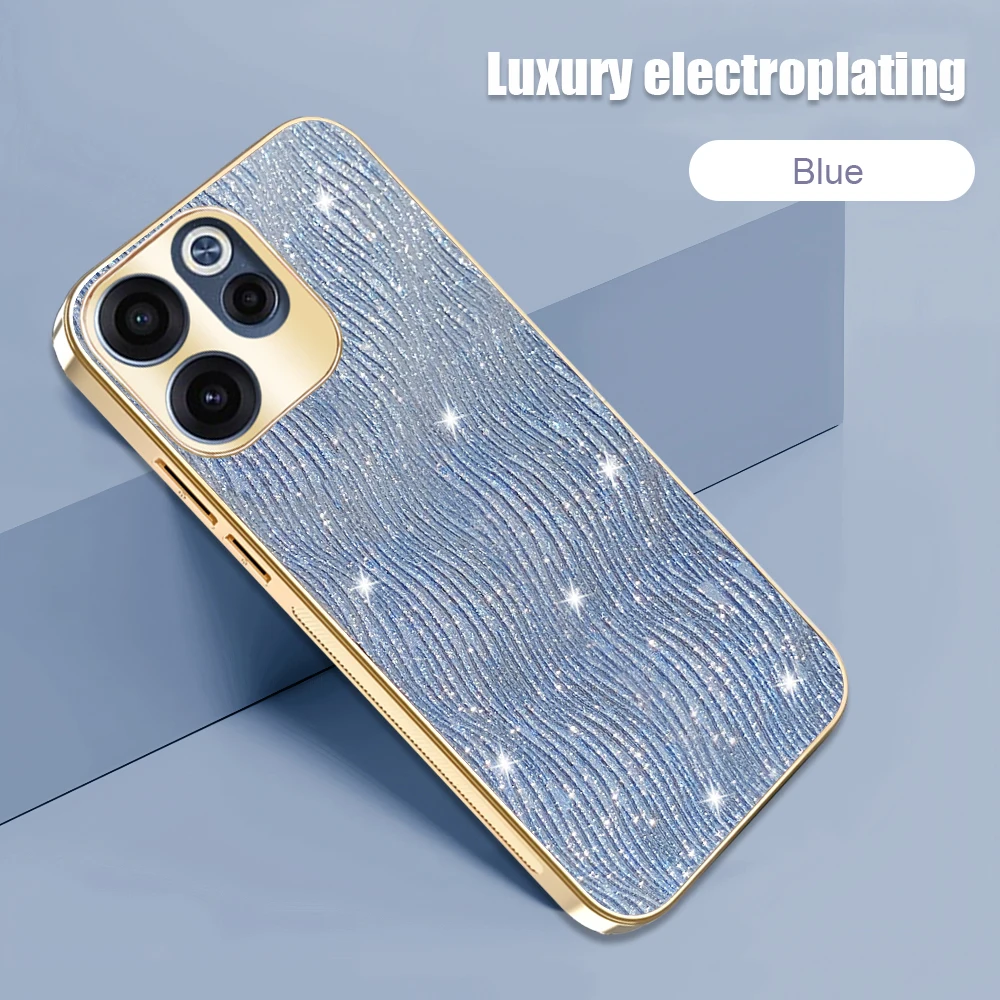Luxurious Electroplated Water Ripple Shockproof Phone Case with Bumper Protection