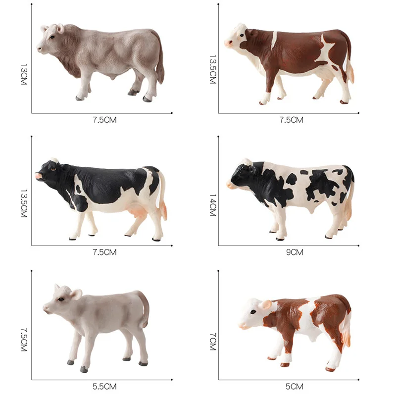 Milk Cow Children's Montessori Toys Simulated Animal Cognition Baby Early Education Puzzle Toys Model Static Animal Ornament 6