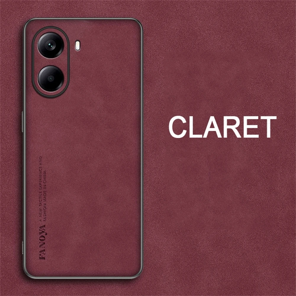 Sheepskin Leather Back Cover with TPU Soft Frame - Protective Case