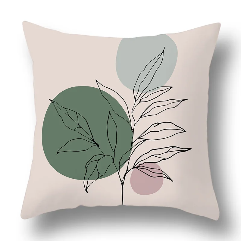 

Modern Green Ins Style Pillow Cover Plant Abstract Pillow Cover Cushion Home Sofa Cushion Pillow Cover Car Cushion Pillowcase