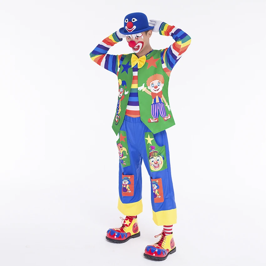Déguisement Clown Rigolo Adulte – Tenue Colorée de Fête – photo 5