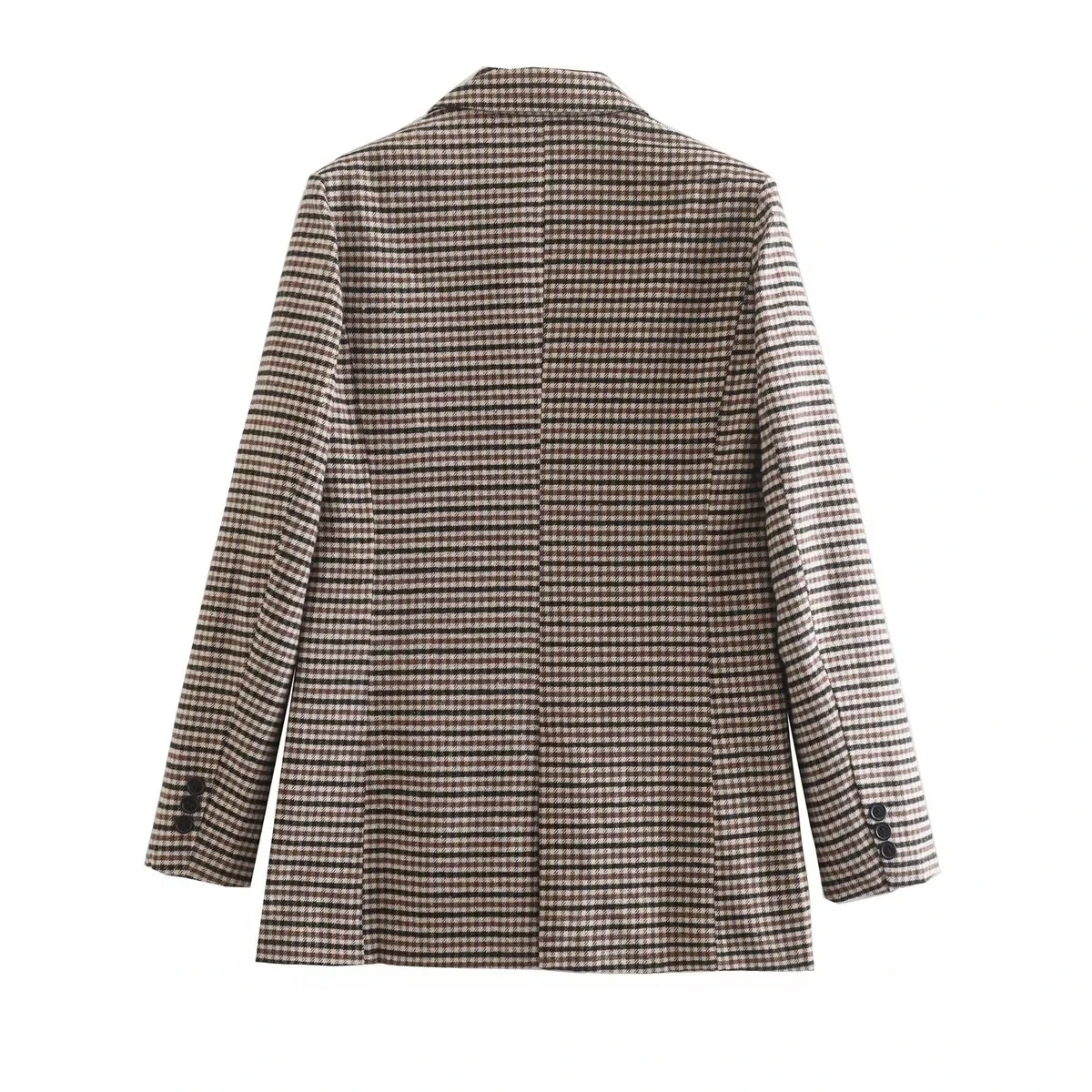 Maxdutti Ins Fashion Casual Jacket Blogger Retro Woolen Plaid Single Breatsed Fashion Blazers Women 2