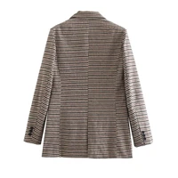 Maxdutti Ins Fashion Casual Jacket Blogger Retro Woolen Plaid Single Breatsed Fashion Blazers Women 2