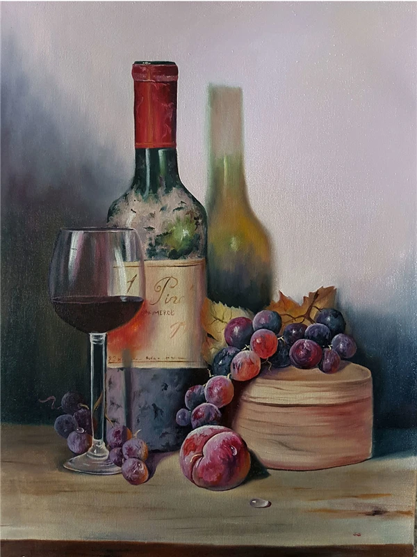 thumbnail image 1 of HUACAN - Pintura de diamante 5D DIY "vino tinto", cuadro de diamantes cuadrados completo, bordado de punto de cruz, paisaje, mosaico, botella, decoración del hogar, 1 of 5