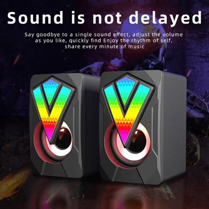 게임 모니터용 RGB 컴퓨터 스피커, 데스크탑 스피커, 샤인 USB 멀티미디어 유선 PC 스피커, 노트북 데스크 홈