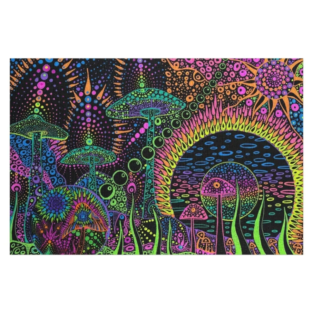 

Mushroom Moonscape Jigsaw Puzzle Personalized Toys Customized Photo Personalize Custom Wood Puzzle