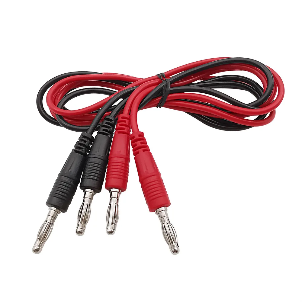 1Pair 4mm Banana Plug to Banana Plug Multimeter Test Lead Cable Wire Electrical Connector Red Black