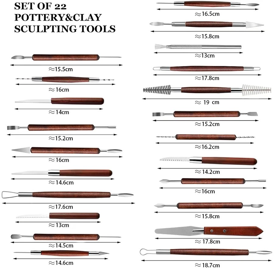 43/24PCS Pottery Clay Tools Kit Polymer Clay Sculpting Tools Air Tools Set for Ceramic Craft Carving Modeling Shaping polymer clay tools pottery tools clay sculpting tools pottery sculpting tools clay craft tool
