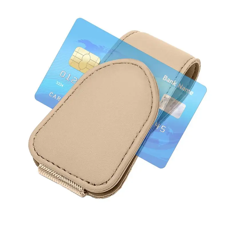 Car Sun Visor Clip Storage Holder for Auto Sun Visor PU Leather Car Interior Accessories for Ordinary Glasses Cards Tickets