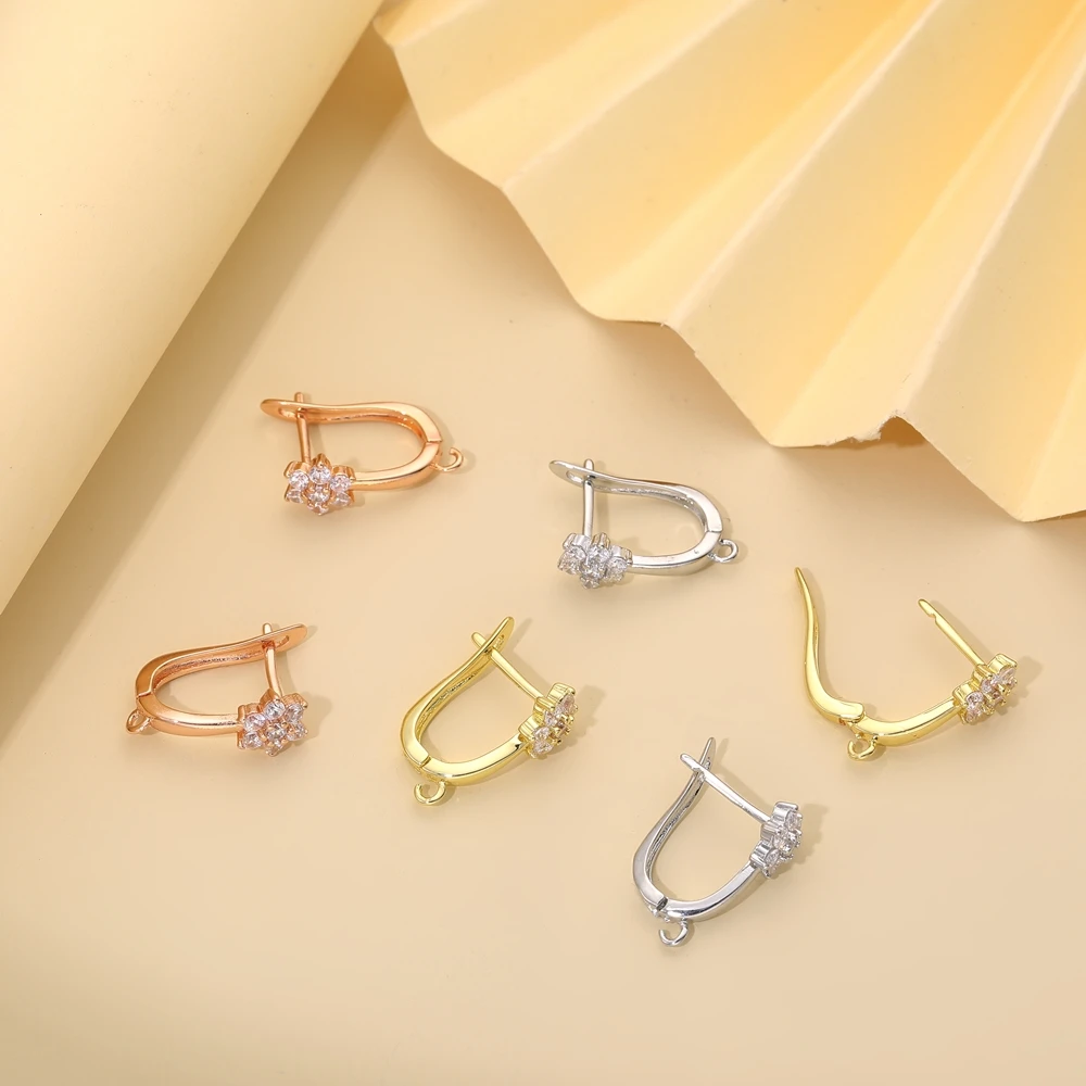 Juya 4 8 개/몫 DIY 여성 귀걸이 만들기위한 수제 실버 도금 항 알레르기 패스너 귀 와이어 고정 장치 귀걸이 후크