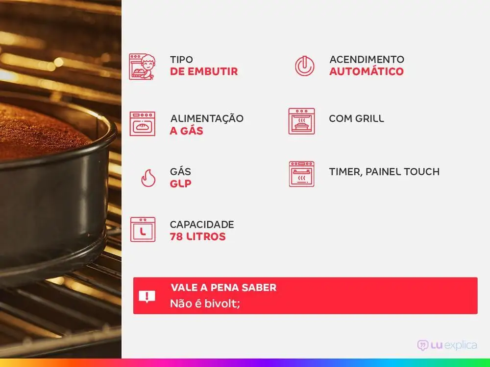 Forno a Gás de Embutir Brastemp Grill com Timer - 220V 2