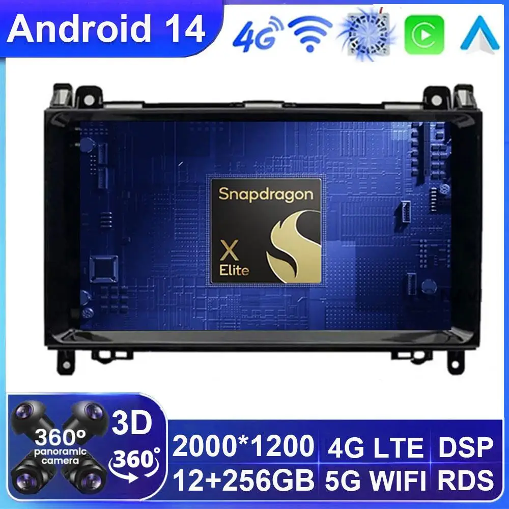 

Android 14 Car For Mercedes Benz B200 W169 W245 Carplay Auto Multimedia Video Player Navigation WIFI+4G BT GPS DPS