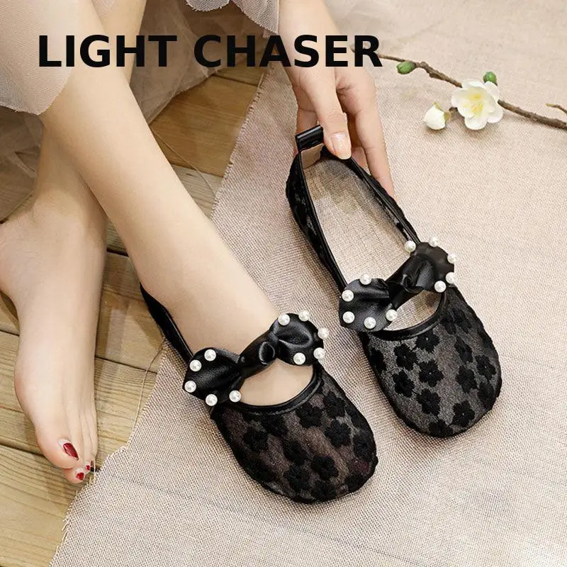 Summer Women's Shoes Women Pumps Pointed Toe Shallow Flat Shoes Breathable Mesh Loafers Soft Bottom Ballet Shoes Single Shoes