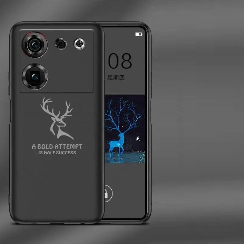 Funda Per Zte Nubia Z50 Ultra Z40 Pro Cartoon Elk Deer Head Phone Case Per Axon 41 40 Custodia Antiurto Opaca In Silicone Ultra Morbido