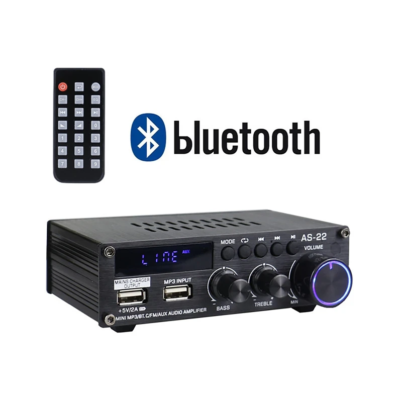 AK45/AK35 800W Home Power Amplifier 2 Channel Bluetooth 5.0 Mini Hifi  Digital Stereo Sound Amplifier Support FM USB SD Mic input