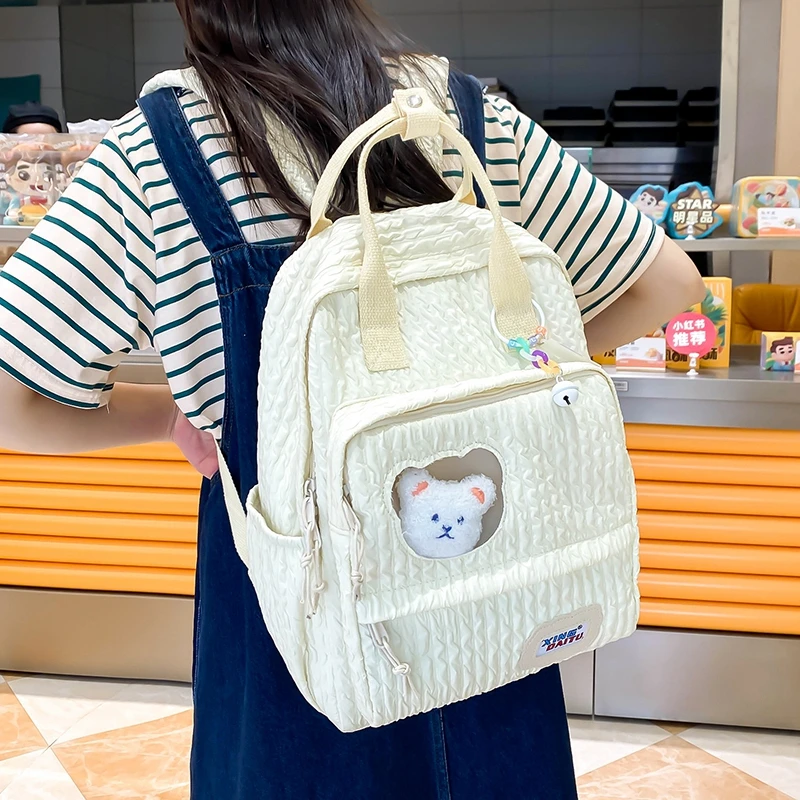 Fresh School Bags For Teenage Girls Cartoon Cute Backpacks Nylon Kawaii Japan Satchels Small Fashion Travel Bags For Women