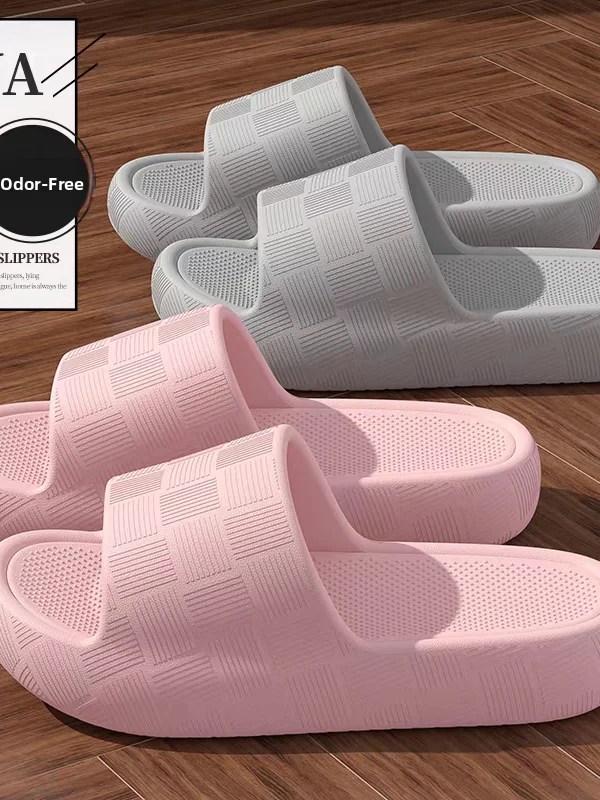 Simple Home Slippers Women's Summer New Indoor Bathroom Anti-slip Couple Thick Bottom Slippers Men's Breathable Comfortable EVA - 2