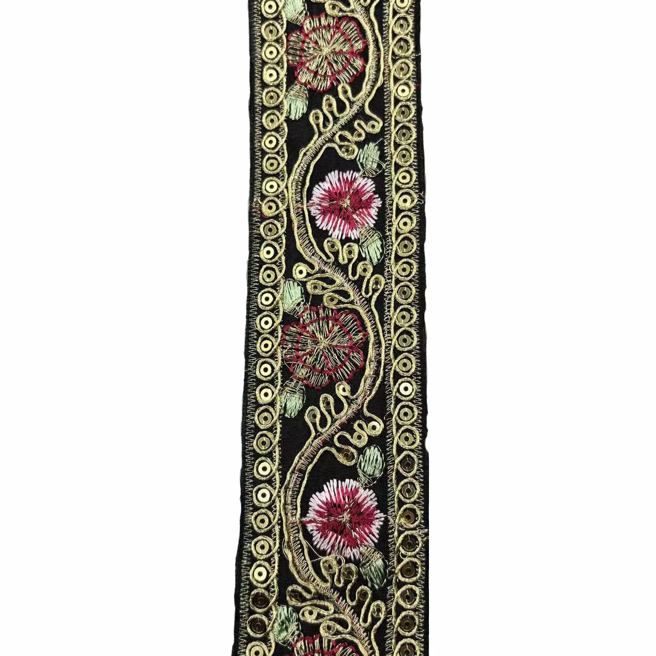 중국 레트로 국가 금실 자수 리본 커튼 액세서리, 한푸 의류 장식 레이스, 10 야드, 4.5cm