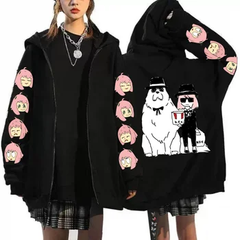 2025 موضة الاتجاه عادية أنيمي طباعة سستة هوديي فضفاضة مريحة شخصية طباعة هوديي رياضي