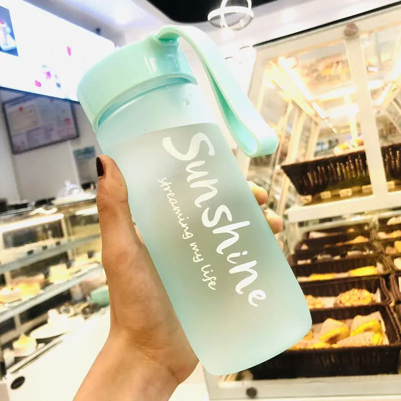 600ml Portable Bottle for Drink Plastic Leak Proof Sports Bottles Protein Shaker Water Bottle Drinkware Transparent Water