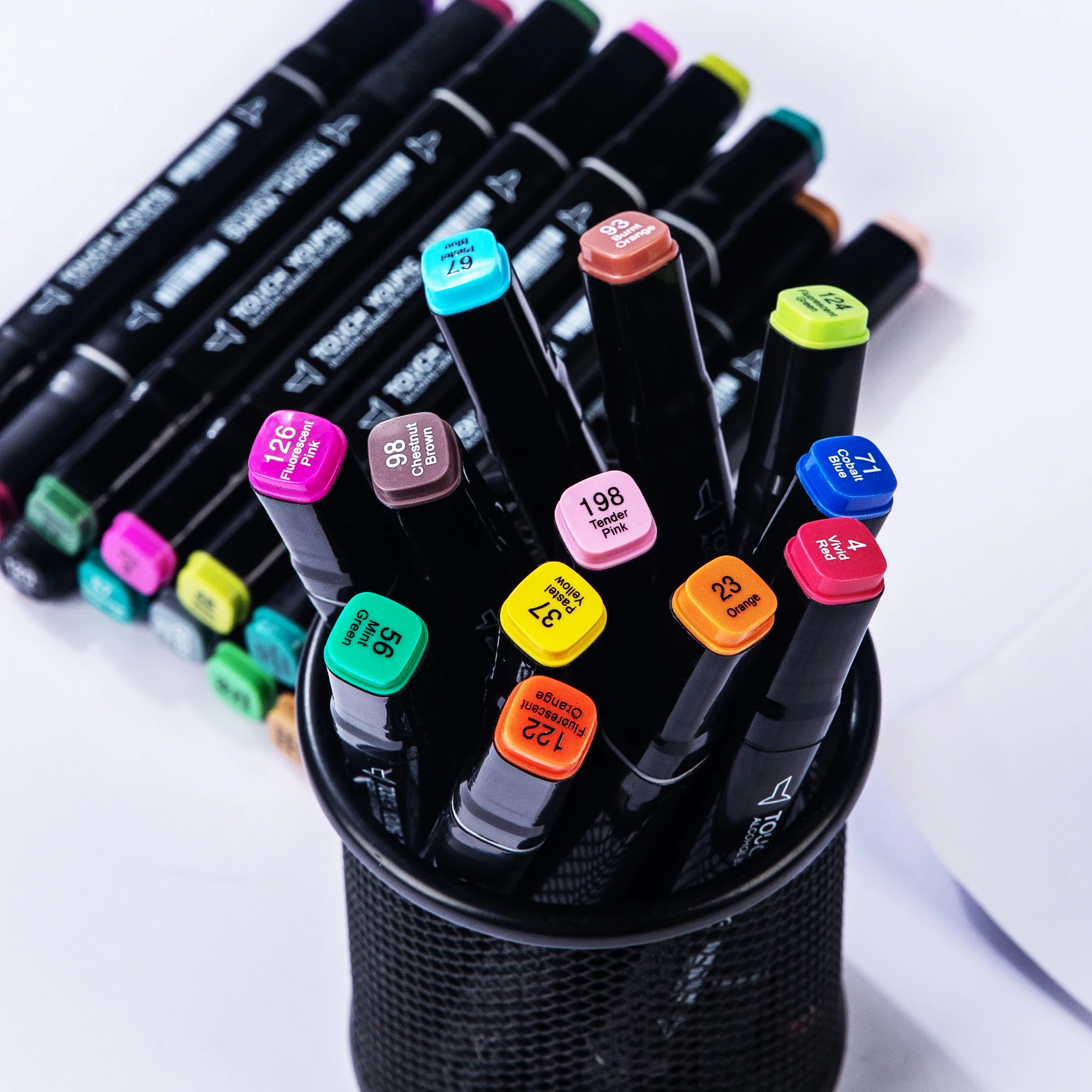 Art Marker Pens Artist Double Headed Art Marker Pen Graffiti Manga Sketch Alcohol Based Soft Brush 24-80 Colors For School Art Supplies